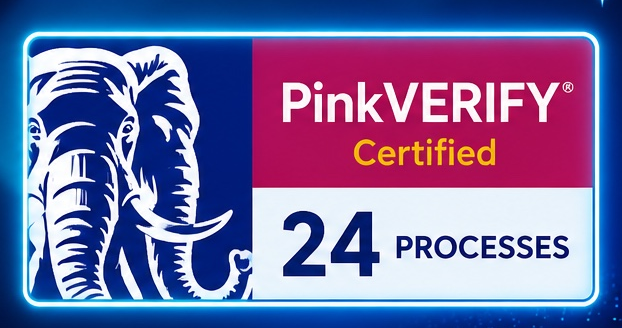 PinkVERIFY Certified seal, 24 processes